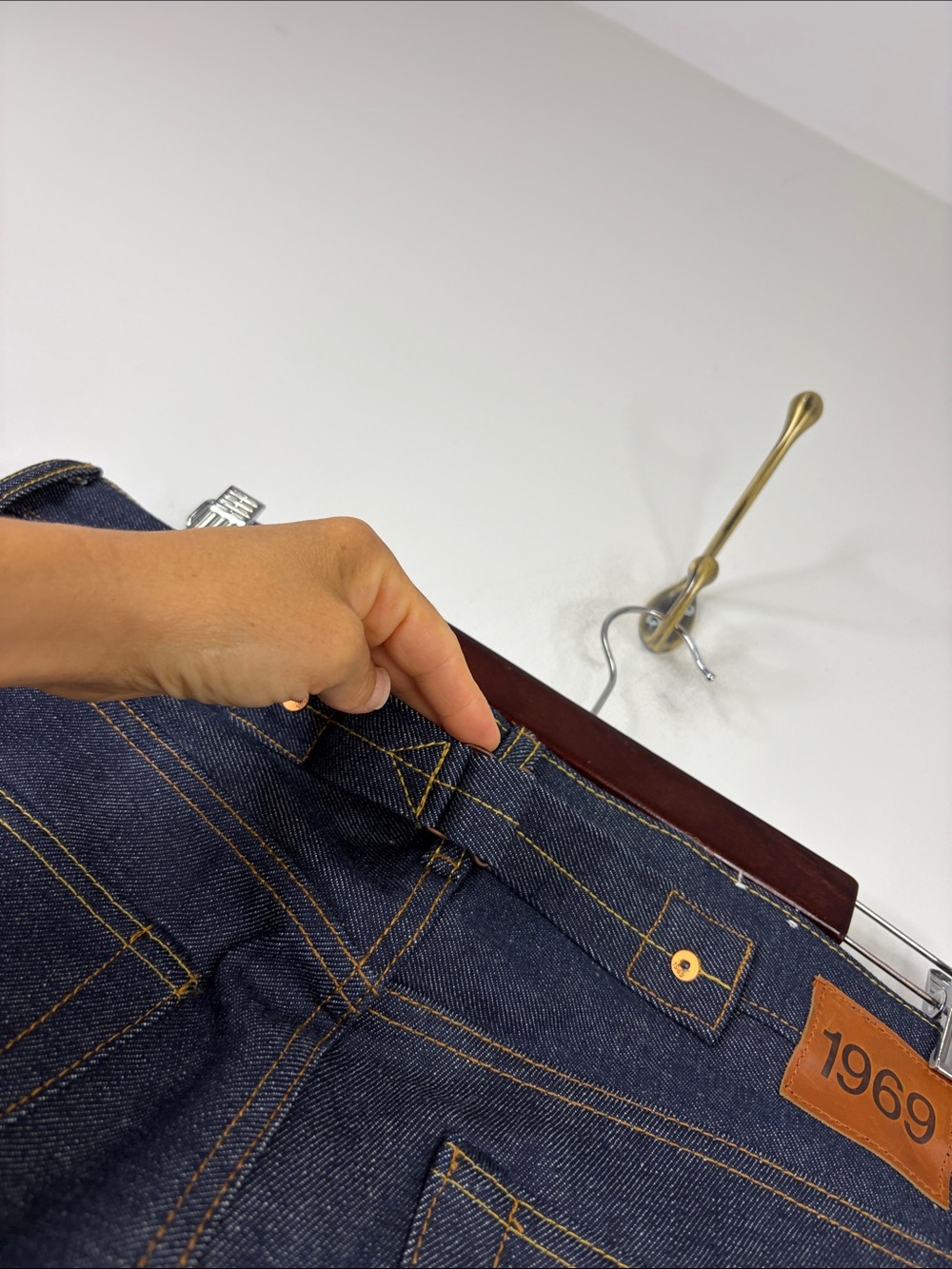 Gap Selvedge Jeans Men 32 x 33 Dark Indigo Blue Cotton Straight Leg Standard Fit - Picture 5 of 16